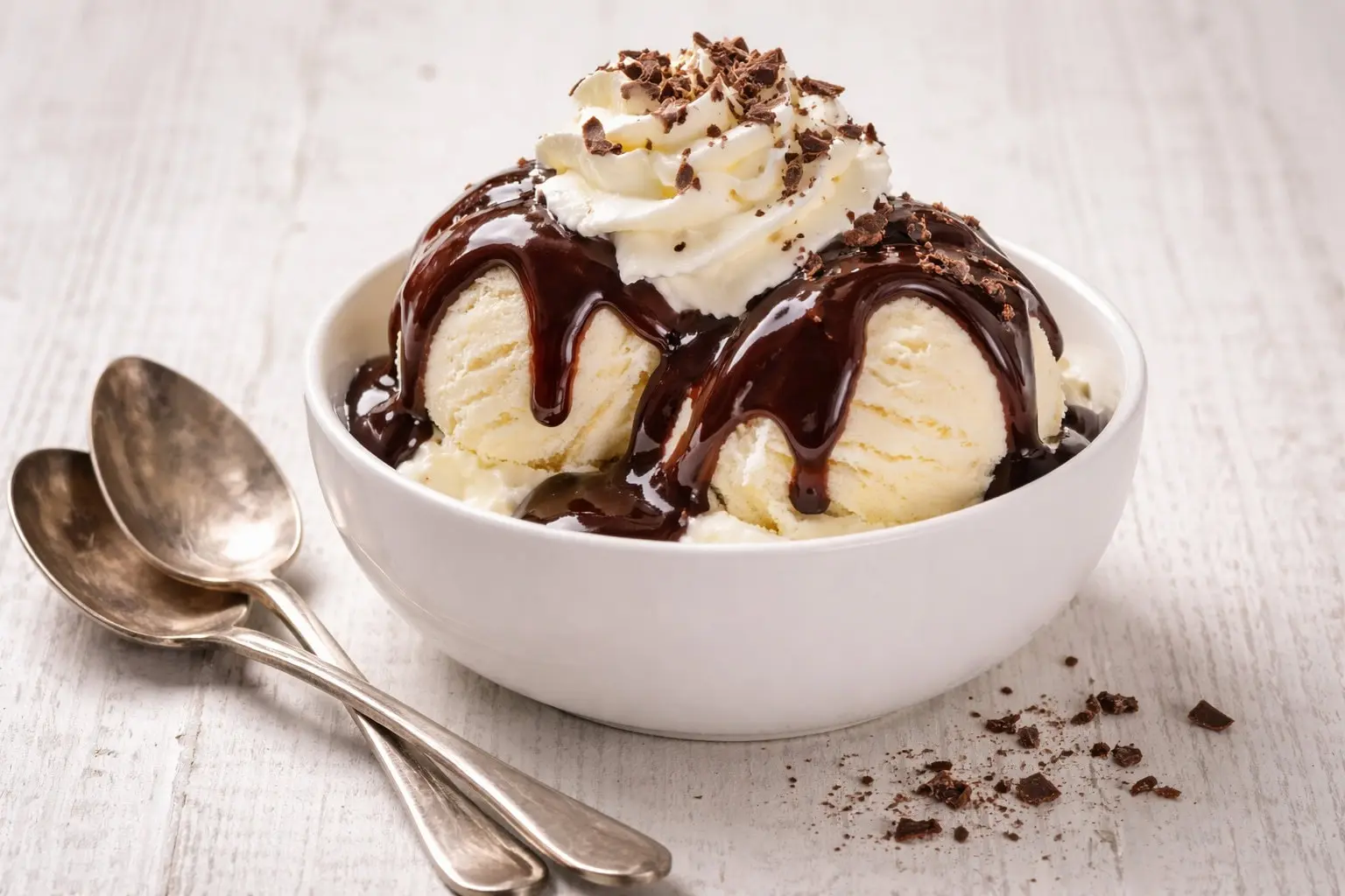 Dame blanche met chocoladesaus